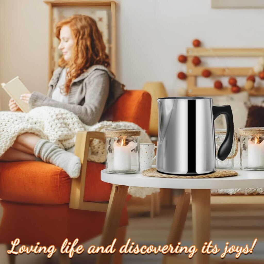 Candle Making Pouring Pot, 32oz Stainless Steel Wax Melting Pot with Heat-Resistant Handle, Double Boiler Candle Making Pitcher with Dripless Pouring Spout Design