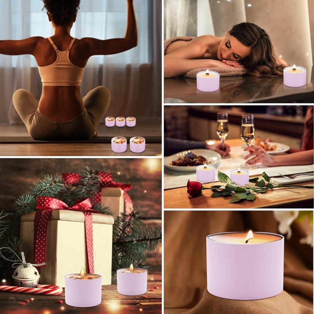 Candle Tins 8oz, 24-Pack Premium Matte Full Black 8 OZ Metal Candle Jars with Lids for Making Candles, Bulk Empty Candle Containers for Small Business - Black