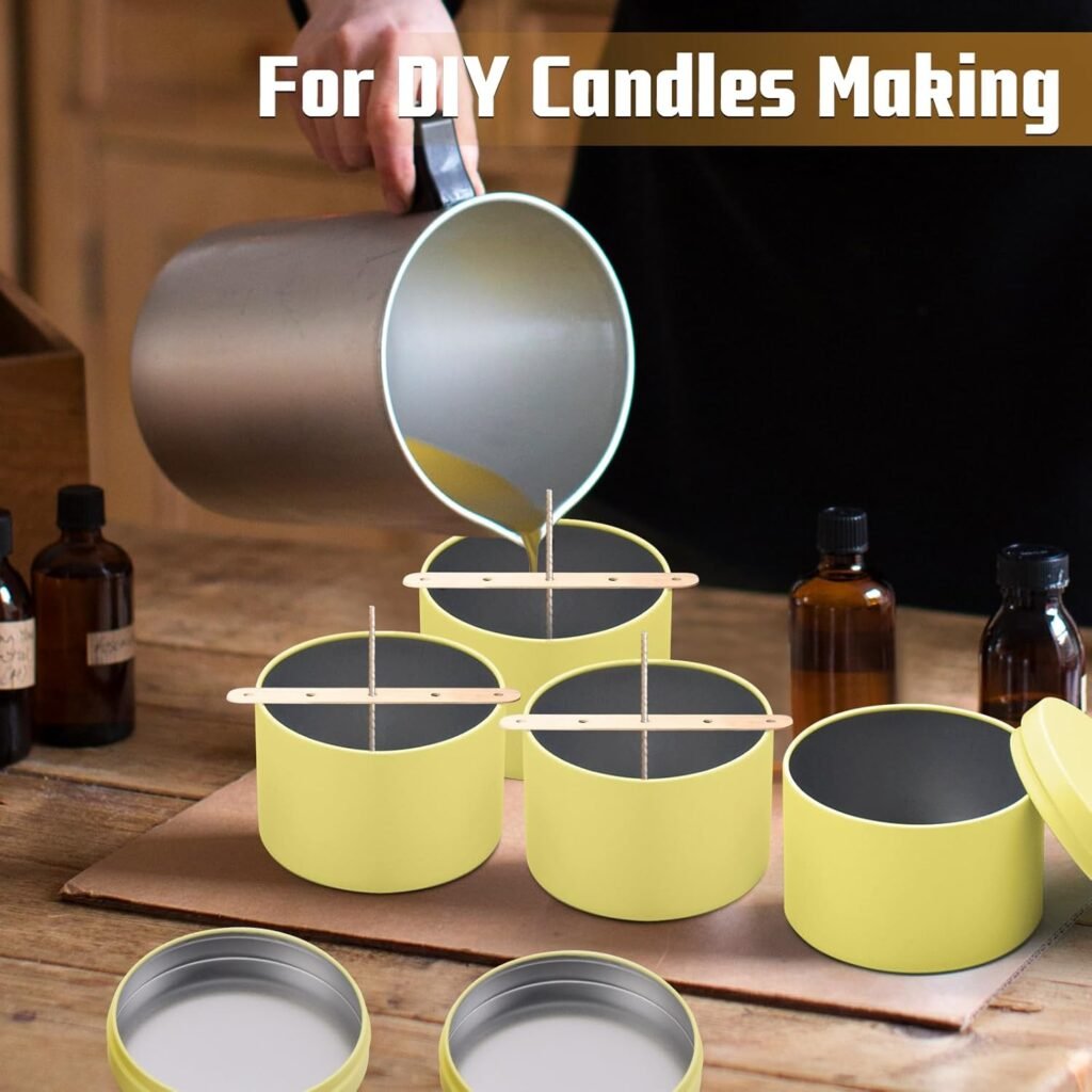 Candle Tins 8oz, 24-Pack Premium Matte Full Black 8 OZ Metal Candle Jars with Lids for Making Candles, Bulk Empty Candle Containers for Small Business - Black