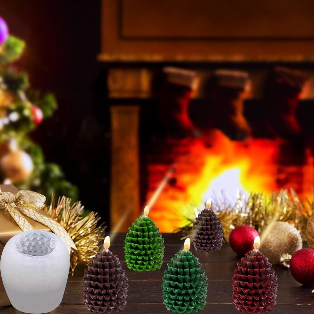 Christmas Tree Candle Mold, 3D Christmas Pine Tree Silicone Mold for Epoxy Resin Casting Soap Home Gift Decoration