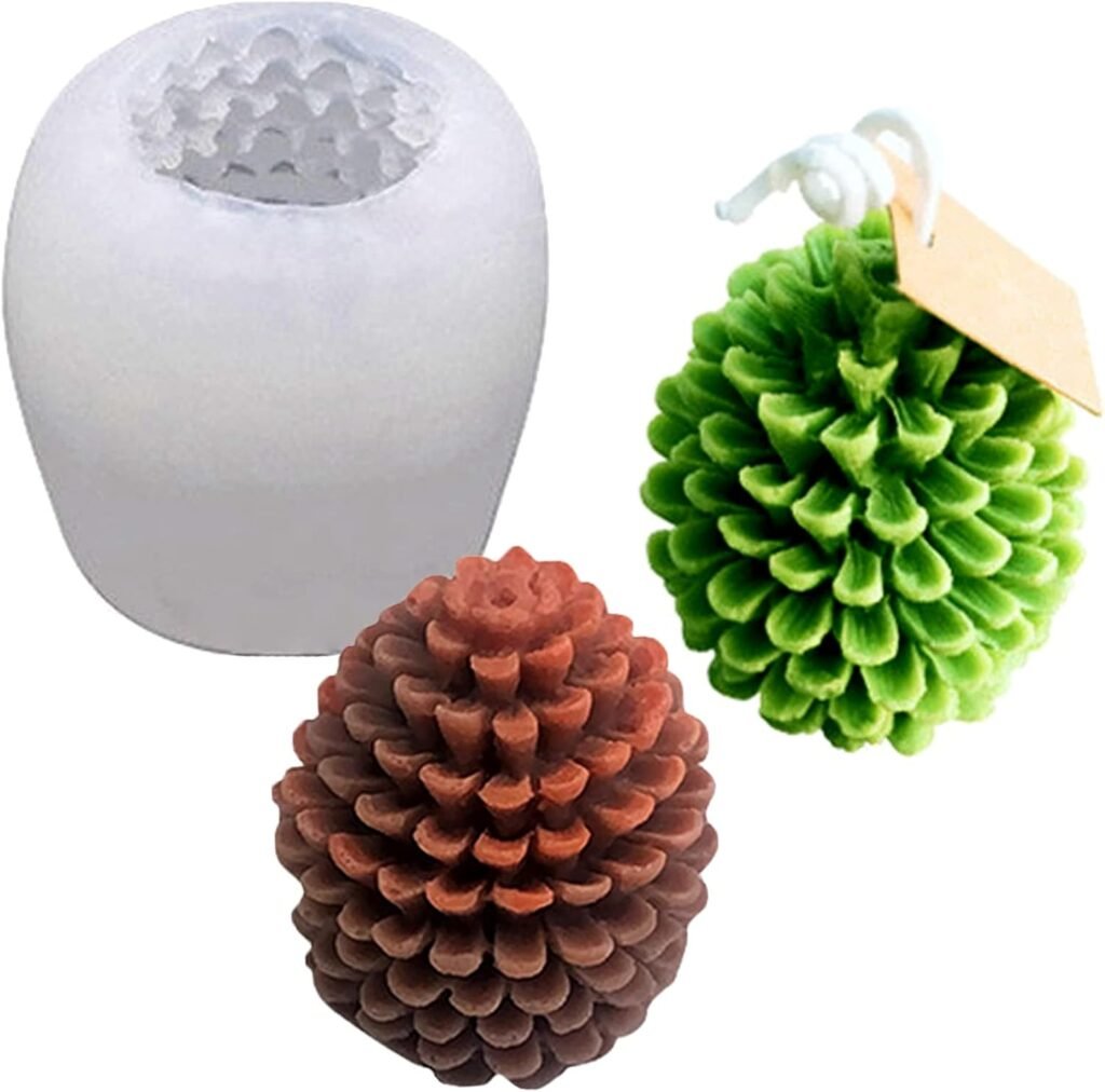 Christmas Tree Candle Mold, 3D Christmas Pine Tree Silicone Mold for Epoxy Resin Casting Soap Home Gift Decoration