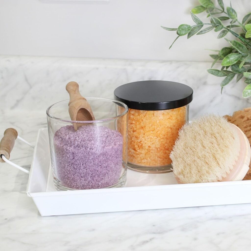 Darware 16oz Empty Candle Jars with Metal Lids (4-Pack), Fancy Candle-Making Containers