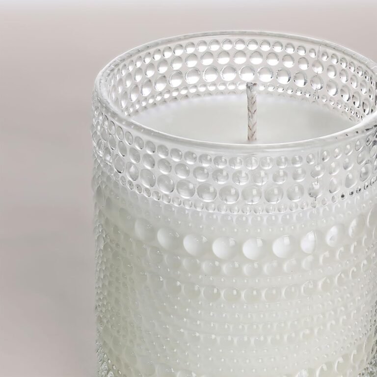 Devi 14oz large clear glass candle jars for making candles 6 pack bulk empty glass candle jars with bamboo lids bulk emp 1