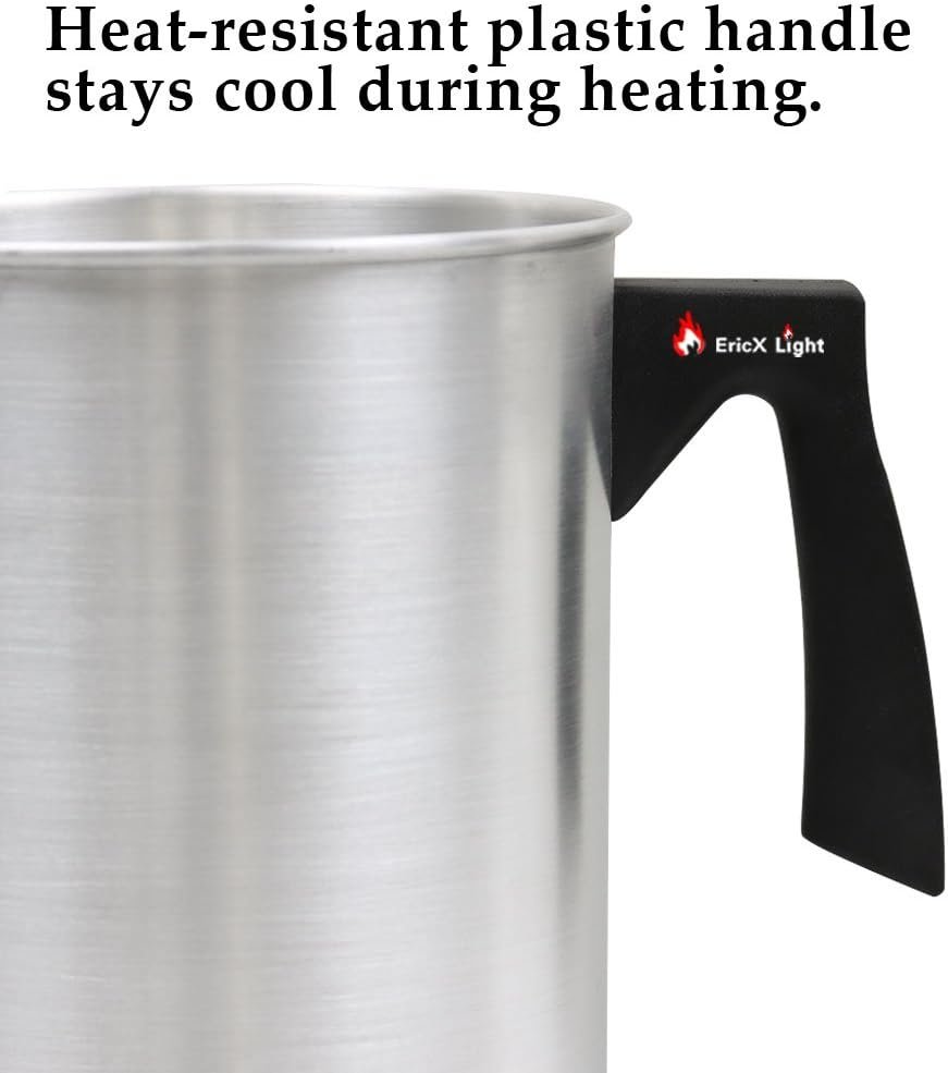 EricX Light Candle Making Pouring Pot, 4 pounds, Dripless Pouring Spout Heat-resisting Handle Designed Wax Melting Pot, Aluminum Construction Candle Making Pitcher