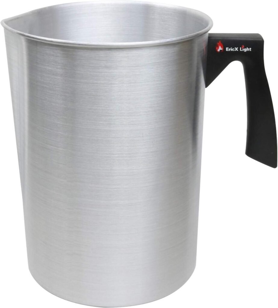 EricX Light Candle Making Pouring Pot, 4 pounds, Dripless Pouring Spout Heat-resisting Handle Designed Wax Melting Pot, Aluminum Construction Candle Making Pitcher