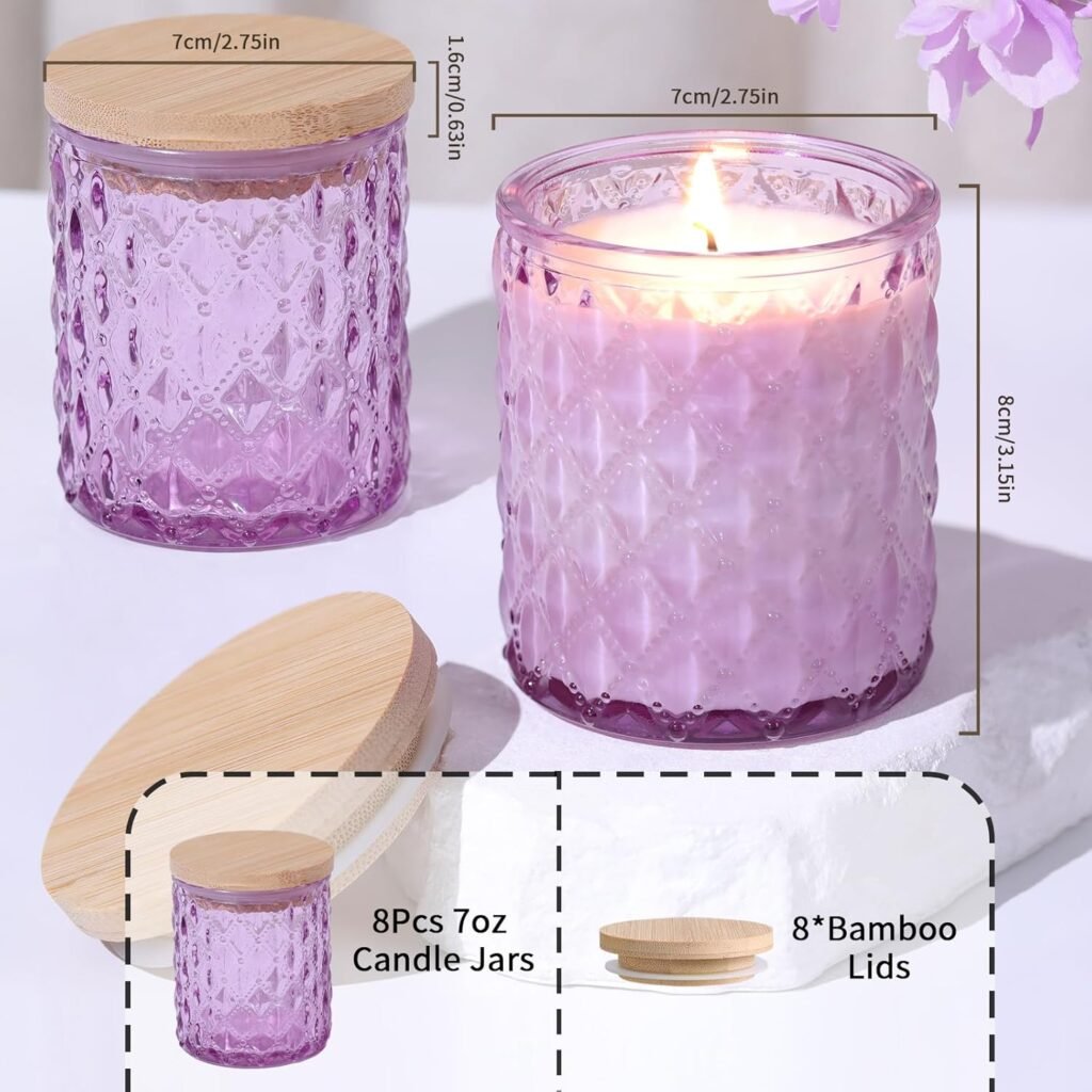 MATAHUM 8 Pack Blue Candle Jars for Making Candles, 7 OZ Empty Glass Candle Making Jars with Bamboo Lids for Candle Making Supplies, Candle Containers Vessels for Home DIY Decoration MATAHUM 8 Pack Blue Candle Jars for Making Candles, 7 OZ Empty Glass Candle Making Jars with Bamboo Lids for Candle Making Supplies, Candle Containers Vessels for Home DIY Decoration