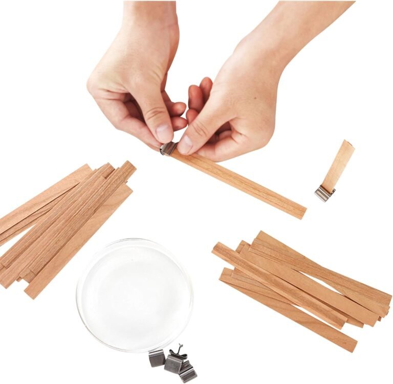 Noor 50 wooden wicks for candle making double layer crackling wood wicks with metal clips smokeless eco friendly ideal f 5