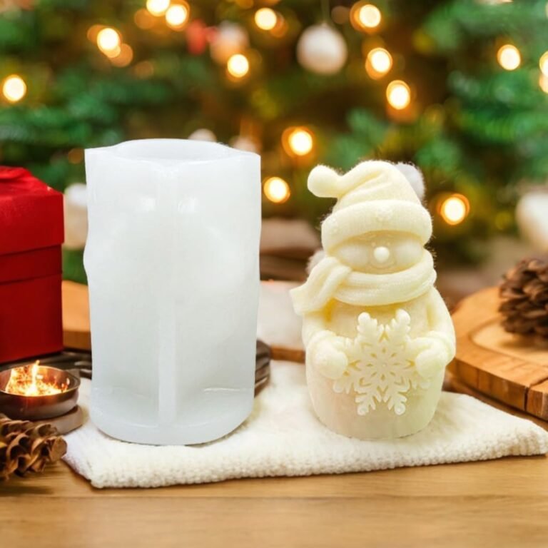 Silicone snowman flower christmas tree candle mold aromatic soybean wax epoxy resin casting gift home 2