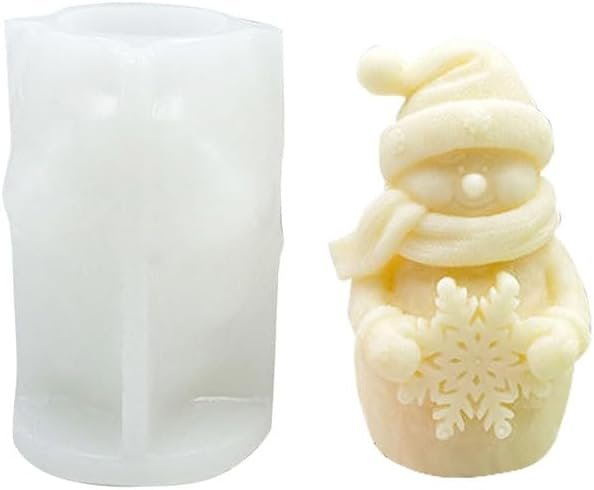 Silicone Snowman  Flower Christmas Tree Candle Mold - Aromatic Soybean Wax  Epoxy Resin Casting Gift Home