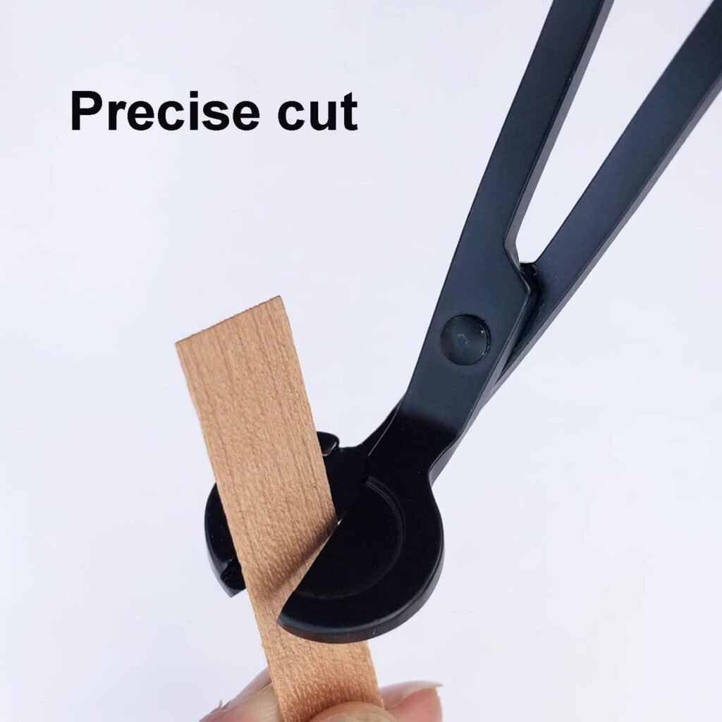 Wooden Candle Wicks with Wick Trimmer Cutter Crackling Candle Wicks kit 5.1 X 0.5 Inch Natural Candle Wood Wicks with Stand Candle Cores for DIY Candle Making Craft