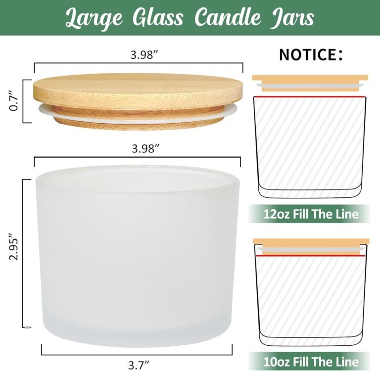 12oz candle jars for making candles 8 pack large clear glass empty candle jars with bamboo lids and wick kit multiple wi
