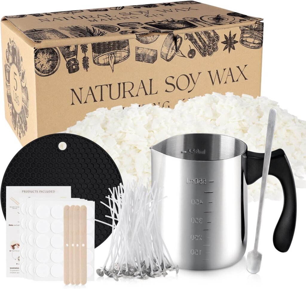 Candle Making Kits for Adults,Beginner,Kids, Soy Wax, Making Supplies Include 5 LB Soy Wax Flakes, 100 Candle Wick, Centering Devices, Melting Pot Candle Making Kits for Adults,Beginner,Kids, Soy Wax, Making Supplies Include 5 LB Soy Wax Flakes, 100 Candle Wick, Centering Devices, Melting Pot