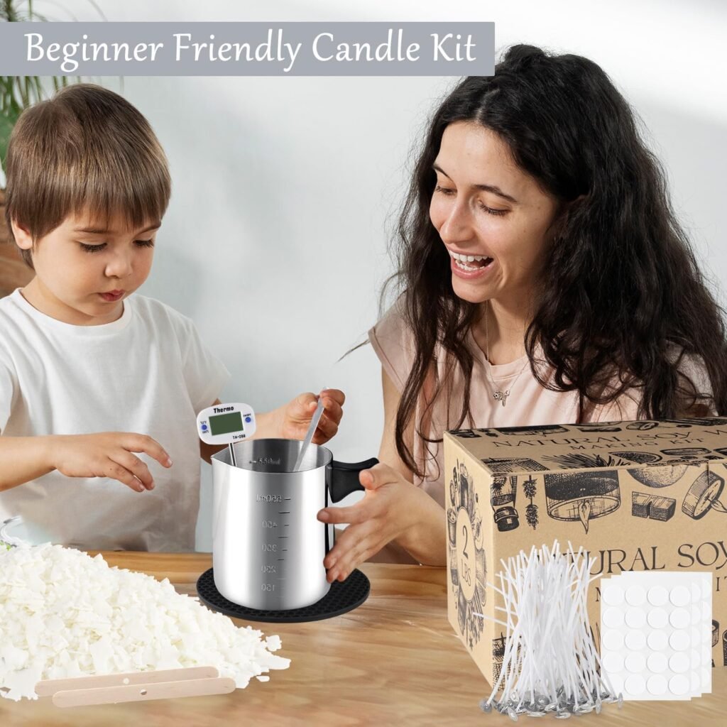 Candle Making Kits for Adults,Beginner,Kids, Soy Wax, Making Supplies Include 5 LB Soy Wax Flakes, 100 Candle Wick, Centering Devices, Melting Pot Candle Making Kits for Adults,Beginner,Kids, Soy Wax, Making Supplies Include 5 LB Soy Wax Flakes, 100 Candle Wick, Centering Devices, Melting Pot