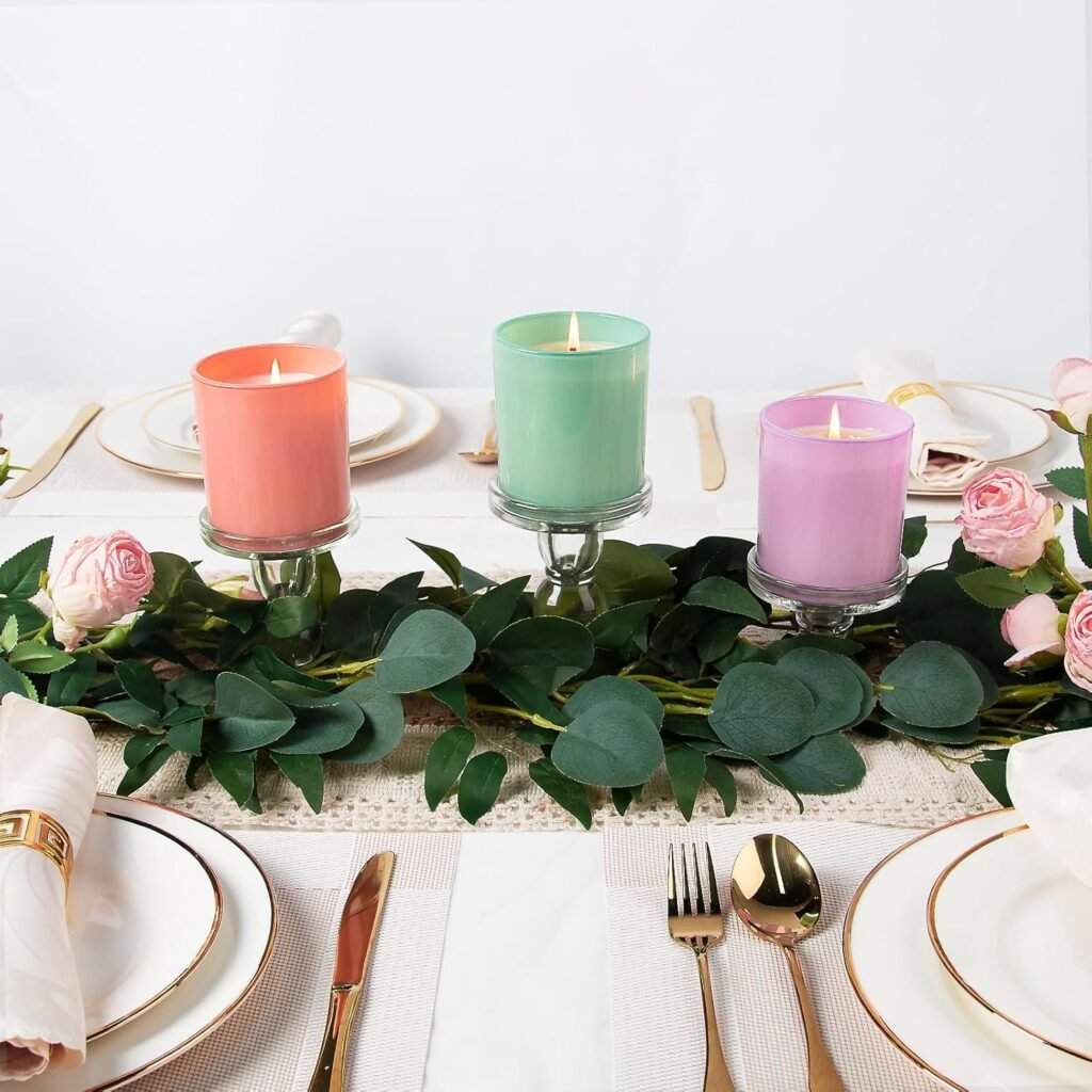 CONNOO 12Pack 10 OZ Clear Glass Candle Jars with Bamboo Lids for Making Candles, Large Size Empty Candle Tins with Wooden Lids, Bulk Clean Candle Containers - Dishwasher Safe CONNOO 12Pack 10 OZ Clear Glass Candle Jars with Bamboo Lids for Making Candles, Large Size Empty Candle Tins with Wooden Lids, Bulk Clean Candle Containers - Dishwasher Safe