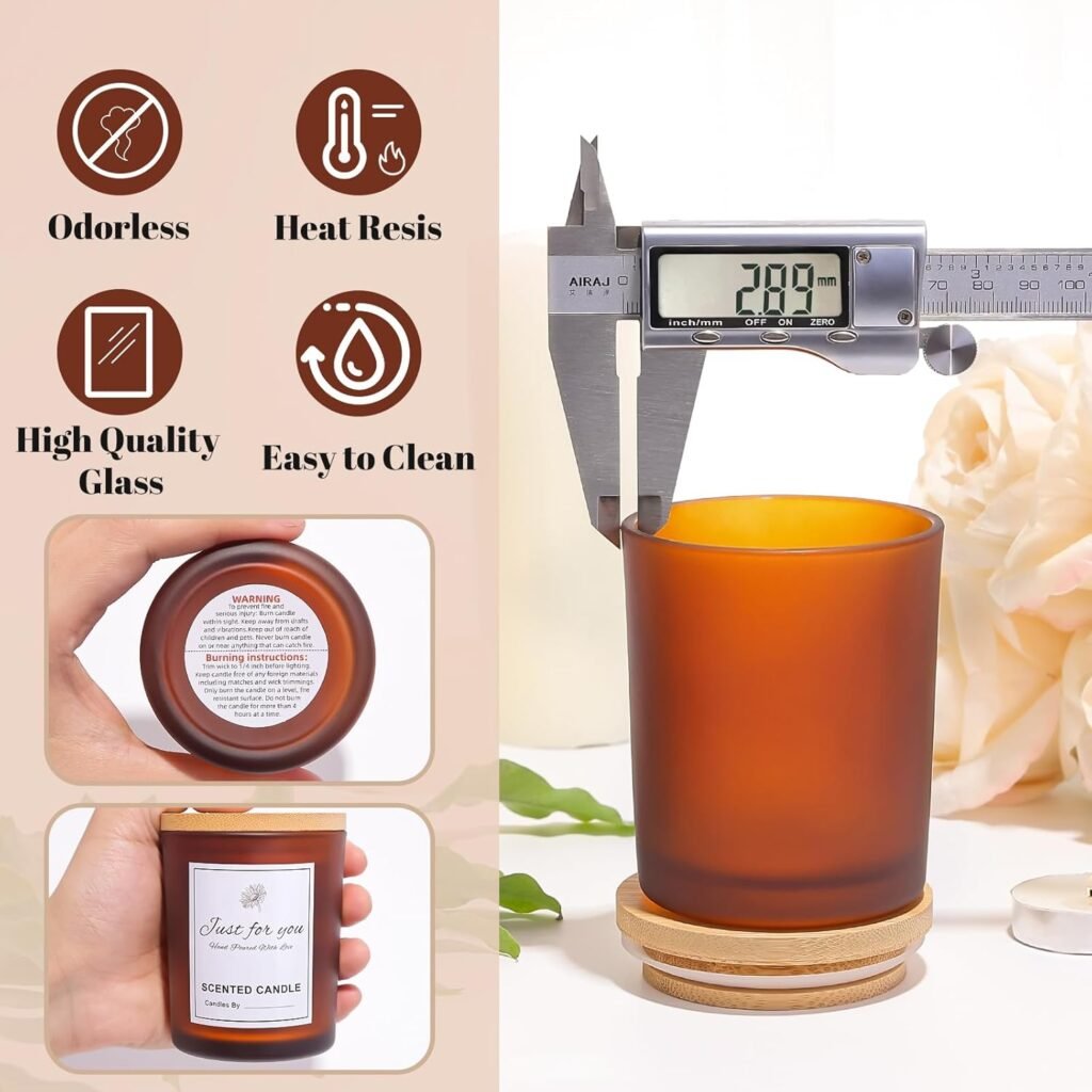 CONNOO 15 Pack Colorful Glass Candle Jars with Bamboo Lids for Making Candles, 7 oz Empty Candle Tins with Wooden Lids, Bulk Clean Candle Containers - Dishwasher Safe CONNOO 15 Pack Colorful Glass Candle Jars with Bamboo Lids for Making Candles, 7 oz Empty Candle Tins with Wooden Lids, Bulk Clean Candle Containers - Dishwasher Safe