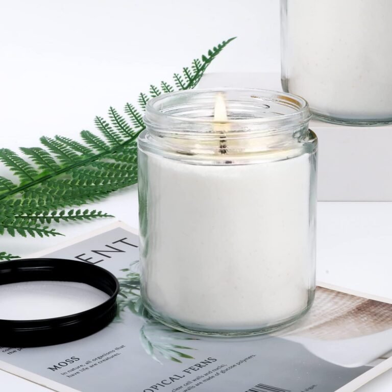 Encheng 8 oz glass jars with metal lidsclear round empty candle jars with airtight lidssmall mason canning jars for food