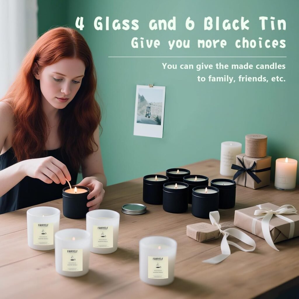 FAIRYELF Complete Candle Making Kit with Wax Melter, DIY Candle Craft Tools for Adults, Candle Art  Craft Kit Candle Making Supplies with Melting Pot, Soy Wax, Dyes Etc - Starter Candle Making Kit