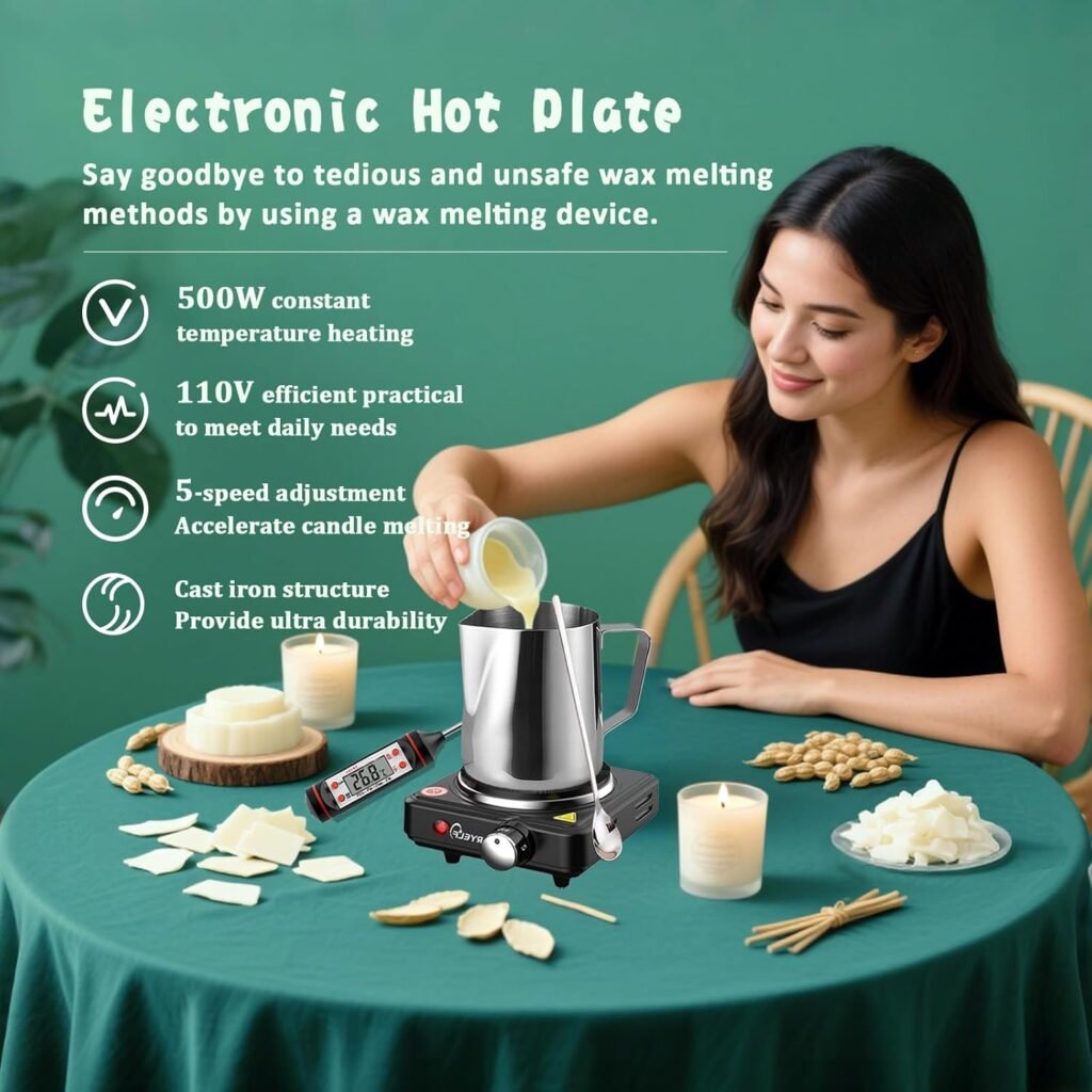 FAIRYELF Complete Candle Making Kit with Wax Melter, DIY Candle Craft Tools for Adults, Candle Art  Craft Kit Candle Making Supplies with Melting Pot, Soy Wax, Dyes Etc - Starter Candle Making Kit