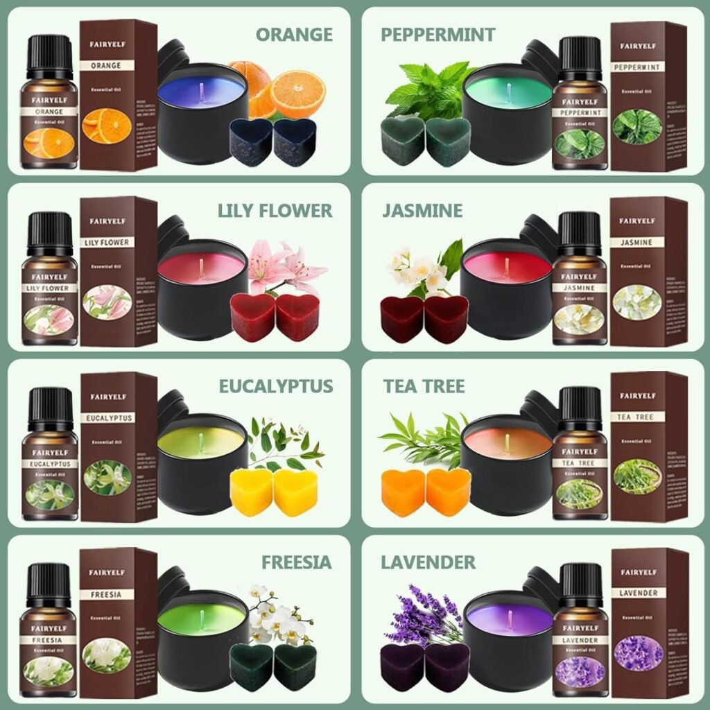 FAIRYELF Complete Candle Making Kit with Wax Melter, DIY Candle Craft Tools for Adults, Candle Art  Craft Kit Candle Making Supplies with Melting Pot, Soy Wax, Dyes Etc - Starter Candle Making Kit