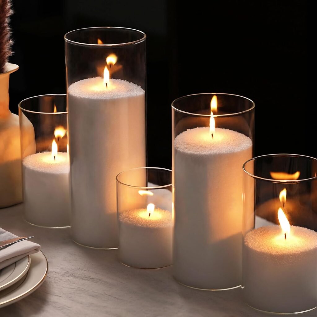 LAMORGIFT 8LB Candle Sand- White Candle Beads, Sand Wax, Pearled Candles with Wicks (50 Pcs)  Wooden Spoons, Unscented for Powder Candle Making, Candles Refill Kit