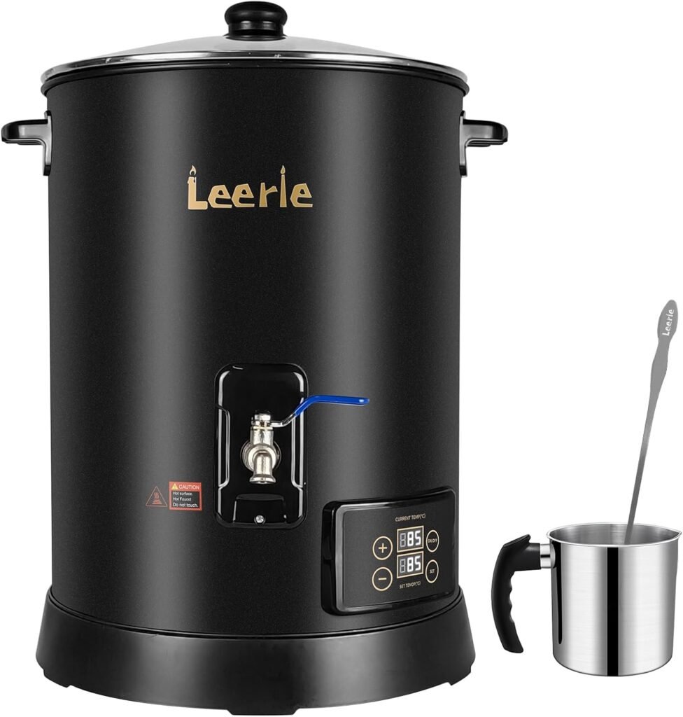 Leerie 30Lbs Digital Commercial Wax Melter for Candle Making - D15 Large Candle Wax Melting Pot with Accurate Temperature Control  Holds 30Lbs Melted Wax for Candle Making Business