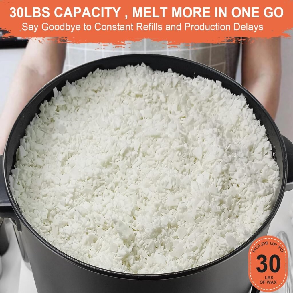 Leerie 30Lbs Digital Commercial Wax Melter for Candle Making - D15 Large Candle Wax Melting Pot with Accurate Temperature Control  Holds 30Lbs Melted Wax for Candle Making Business