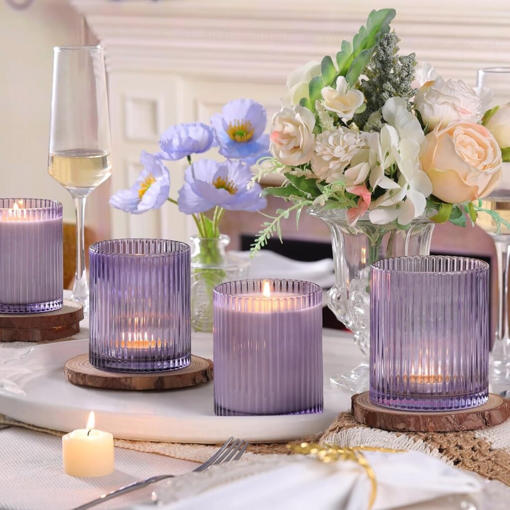 sunnyfuture 10 OZ Clear Candle Jars for Making Candles Set of 8, Ribbed Glass Candle Jars with Wood Lids and Labels, Candle Containers for DIY, Gifts, Home Decoration sunnyfuture 10 OZ Clear Candle Jars for Making Candles Set of 8, Ribbed Glass Candle Jars with Wood Lids and Labels, Candle Containers for DIY, Gifts, Home Decoration