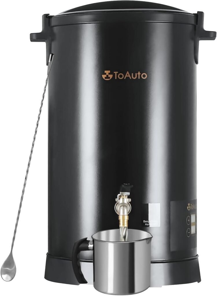 TOAUTO 20Lbs Digital Wax Melter for Candle Making Commercial Electric Wax Melting Pot with Accurate Temperature Control Panel Fast Pouring Spout Easy Clean 1100W 120V