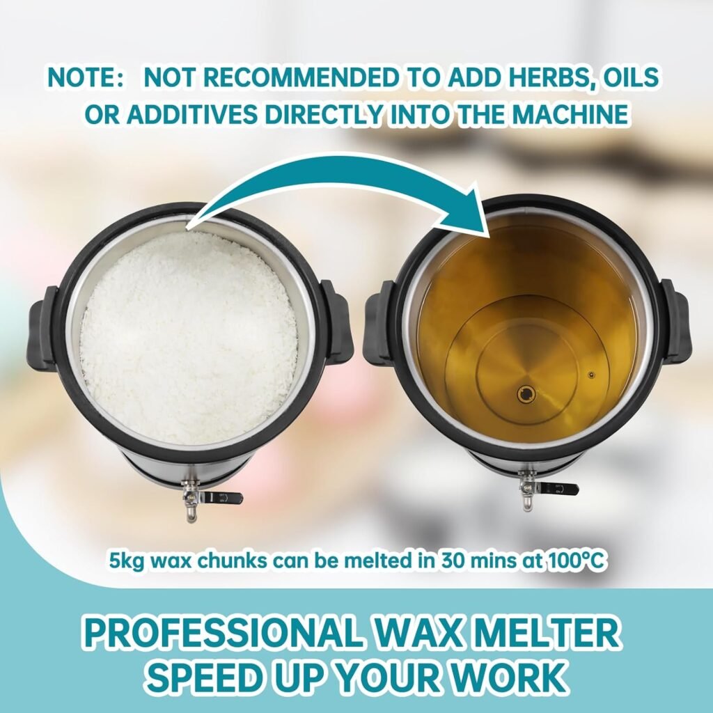 TOAUTO 20Lbs Digital Wax Melter for Candle Making Commercial Electric Wax Melting Pot with Accurate Temperature Control Panel Fast Pouring Spout Easy Clean 1100W 120V