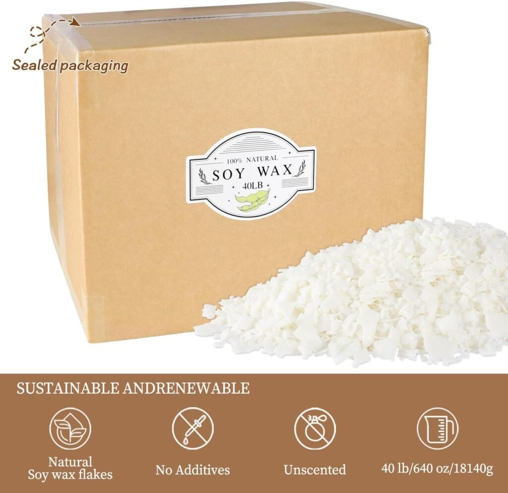 Wfmolcand 10 lb Natural Pearl Wax Sand DIY Set with 100 Wicks, Reusable, Continuous Burning, Unscented Candle Powder, Designed for Handmade Candles, Wedding Celebrations and Party Decorations