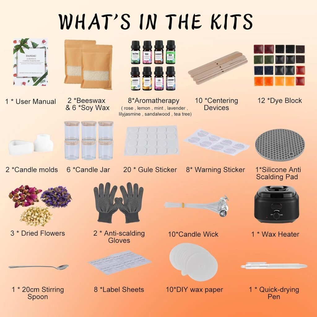 Yayena Candle Making Kit for Adults, Candle Making Supplies with Digital Soy Wax Melt Warmer, Premium DIY Starter Making Supply Perfect as Home Decorations Yayena Candle Making Kit for Adults, Candle Making Supplies with Digital Soy Wax Melt Warmer, Premium DIY Starter Making Supply Perfect as Home Decorations