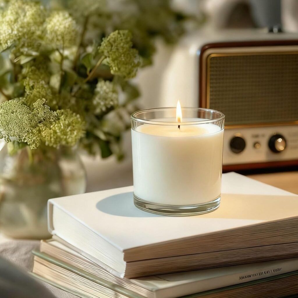 14 oz Glass Candle Jars, 6-Pack 2/3 Wick Candle Jars for Making Candles, Empty Thick Glass Wide-Mouth Jars with Bamboo Lids  Wick Kits, Candle Containers Bulk - Clear