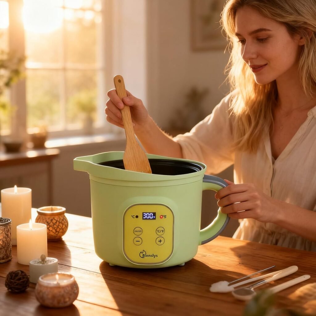 Bienslys Digital Wax Melter Pot, 1.6Qts Electric Candle  Soap Making Warmer with Adjustable Thermostat (90-300°F), Non-Stick Coating  Drip-Free Spout - for Wax Melting, Candle Making, DIY Crafts