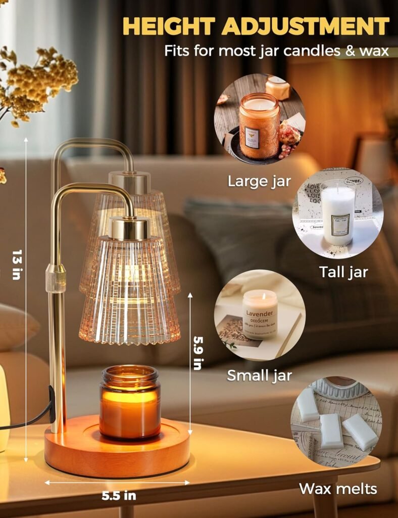 Candle Warmer Lamp with Timer Dimmable, Birthday Gifts for Women Mom, House Warming Gifts New Home Decor, Wax Melt Warmer for Jar Candles with 2 Bulbs Candle Warmer Lamp with Timer Dimmable, Birthday Gifts for Women Mom, House Warming Gifts New Home Decor, Wax Melt Warmer for Jar Candles with 2 Bulbs
