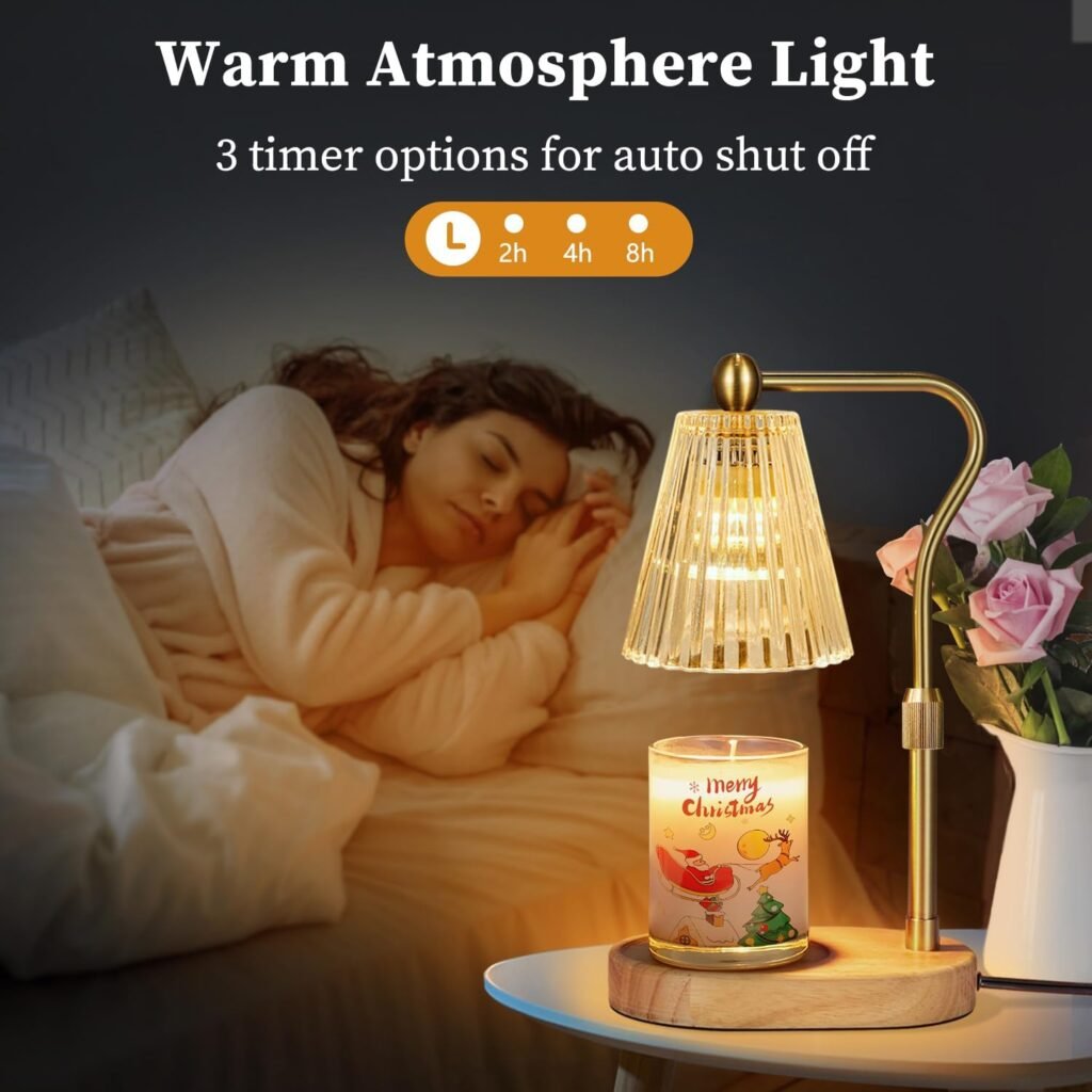 Candle Warmer Lamp with Timer Dimmer Adjustable Height for New Home Bedroom,Mothers Day Gifts,Vintage Home Decor for Scented Jar