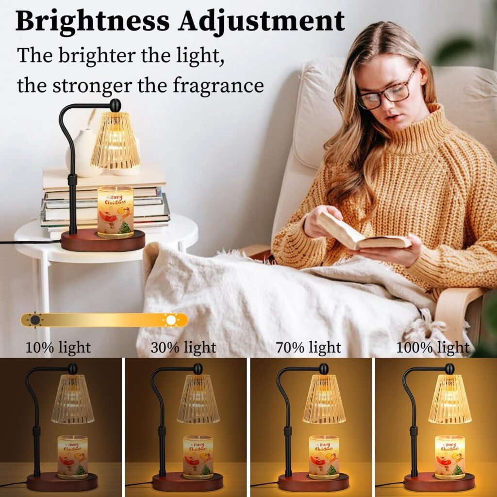 Candle Warmer Lamp with Timer Dimmer Adjustable Height for New Home Bedroom,Mothers Day Gifts,Vintage Home Decor for Scented Jar