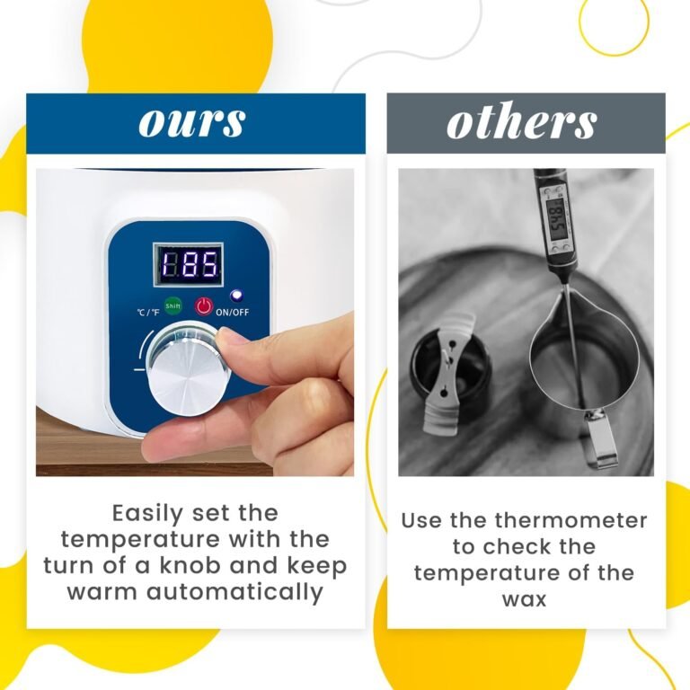 Kqu electric wax melting pot for candle making wax melter with digital temperature display non stick candle making pouri