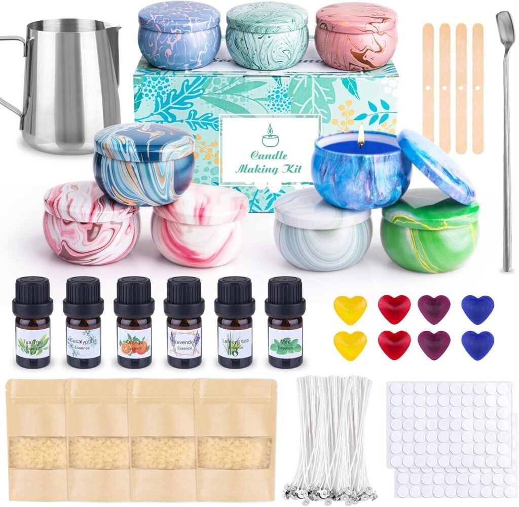 SUPERSUN Candle Making Kit for Adults, DIY Candle Making Supplies for Adults, Beginners, Include Beeswax, Candle Tins, Wicks, Essential Oils, Dyes, DIY Candle Making Set Gift for Christmas SUPERSUN Candle Making Kit for Adults, DIY Candle Making Supplies for Adults, Beginners, Include Beeswax, Candle Tins, Wicks, Essential Oils, Dyes, DIY Candle Making Set Gift for Christmas