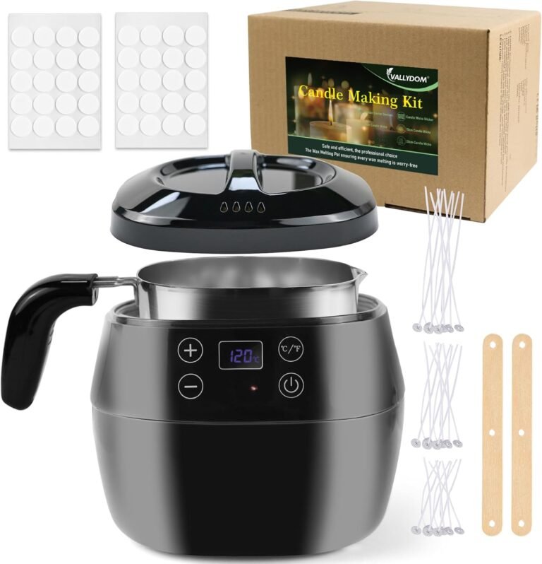 Vallydom wax melter candle making kit wax pot 1000ml capacity candle jars for making candles wax melter for candle makin