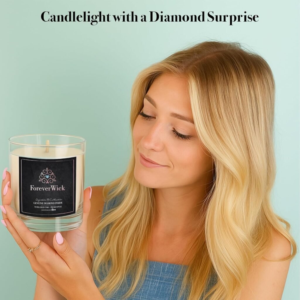 ForeverWick Surprise Candle with Diamond Inside | Foreverwick Candles | Fruit Scented Soy Candles Gifts for Women Aromatherapy Candle Wax | All-Natural Organic Soy Candle 14oz | 70h