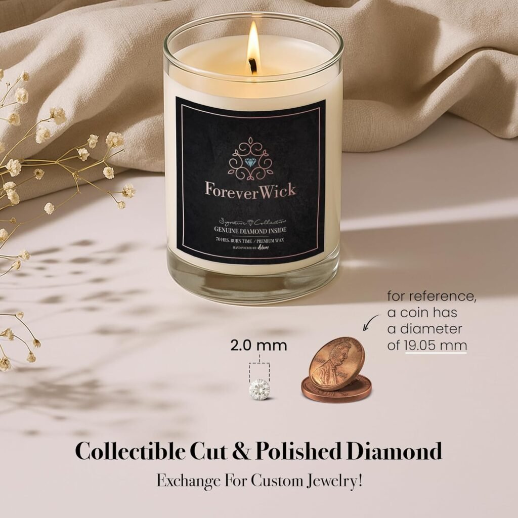 ForeverWick Surprise Candle with Diamond Inside | Foreverwick Candles | Fruit Scented Soy Candles Gifts for Women Aromatherapy Candle Wax | All-Natural Organic Soy Candle 14oz | 70h