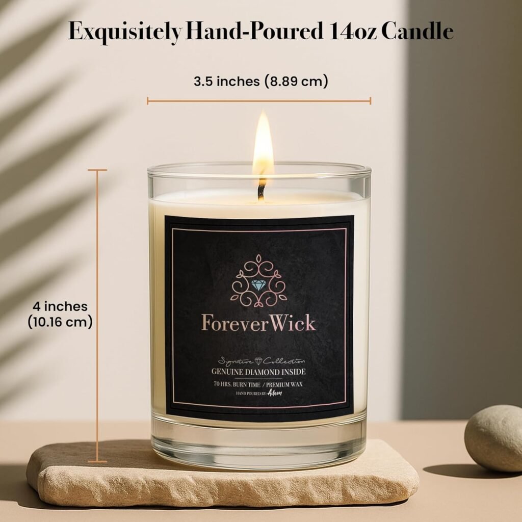 ForeverWick Surprise Candle with Diamond Inside | Foreverwick Candles | Fruit Scented Soy Candles Gifts for Women Aromatherapy Candle Wax | All-Natural Organic Soy Candle 14oz | 70h