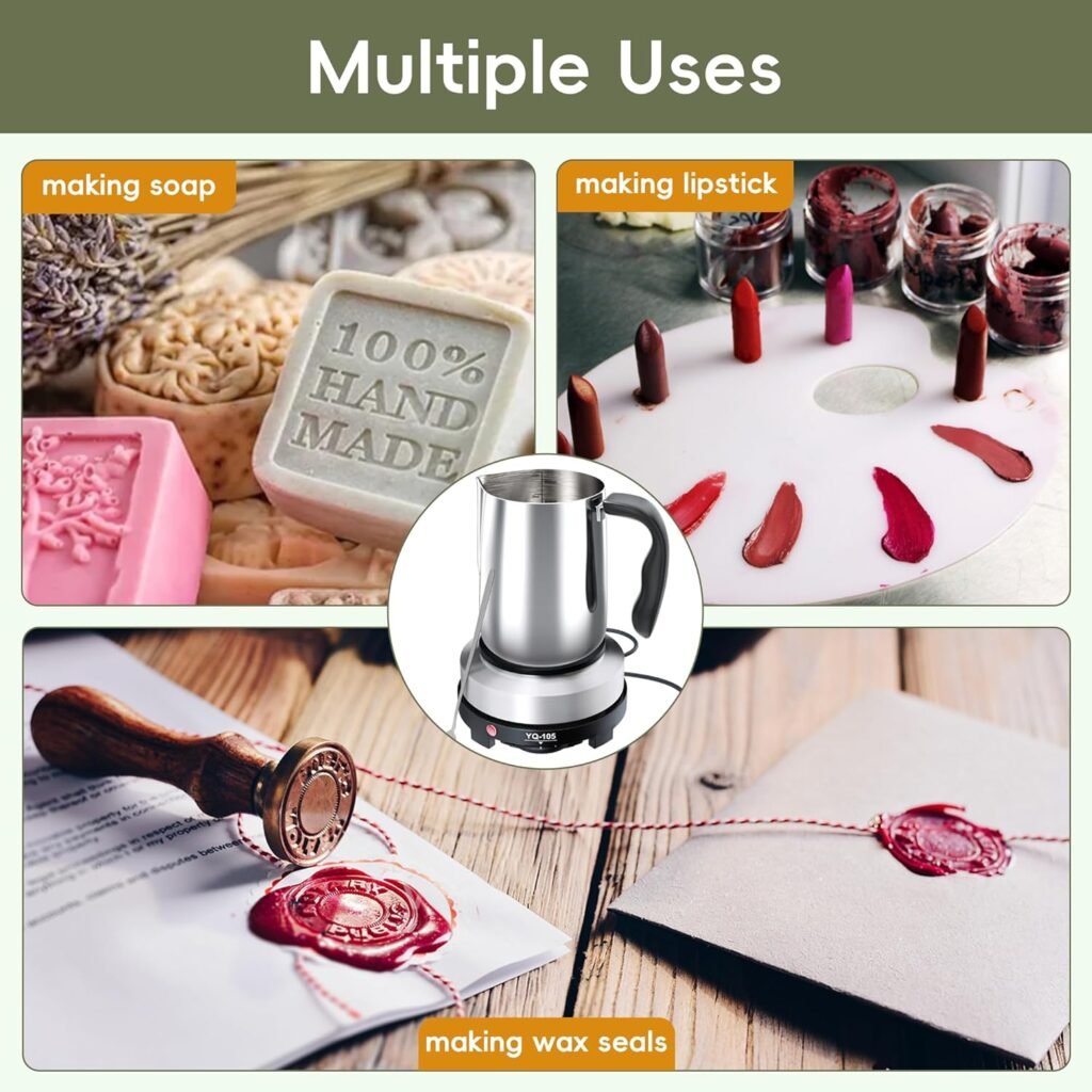 CasaCulina New Candle Making Kit with Hot Plate, Candle Making Supplies with Wax Melting Pot, Stirring Spoon, Anti-Scalding Pad, Candle Wicks, Wooden Wick Holders, Candle Making Pouring Pot CasaCulina New Candle Making Kit with Hot Plate, Candle Making Supplies with Wax Melting Pot, Stirring Spoon, Anti-Scalding Pad, Candle Wicks, Wooden Wick Holders, Candle Making Pouring Pot