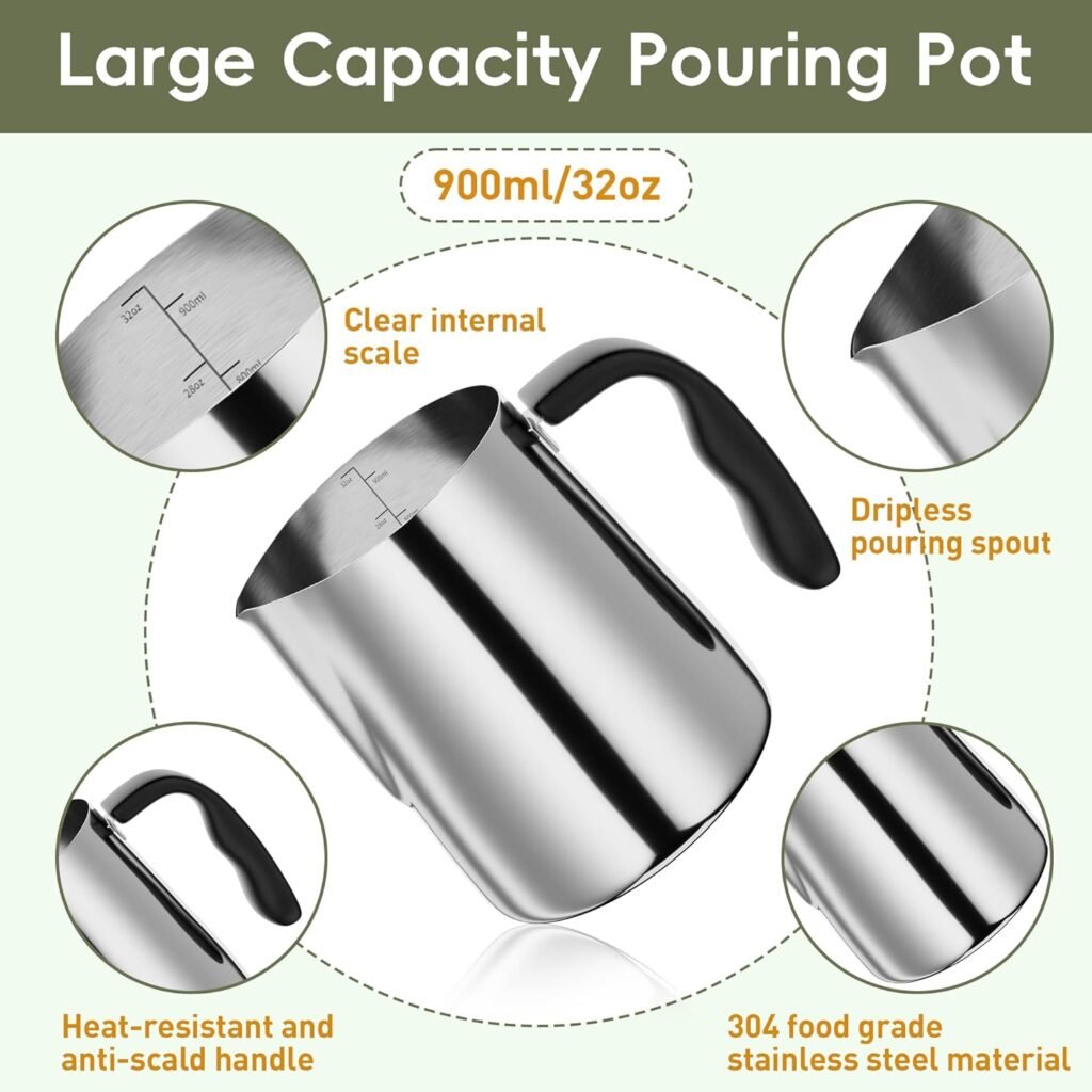 casaculina new candle making kit with hot plate candle making supplies with wax melting pot stirring spoon anti scalding 4