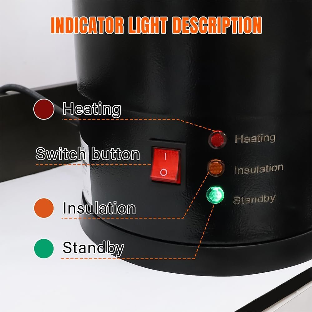 FAST MELT Liter Wax Melter for Candle Making, Electric Wax Melting Pot with Easy Pour Spout 30-110C Temp Control, Easy Clean for Home Candle Business Starter (Heat Gun + Gloves + Measuring Cup)