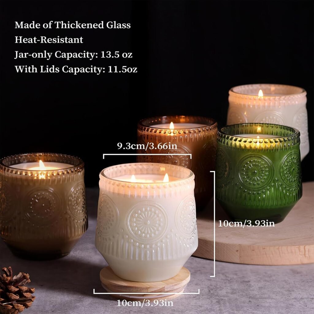 LAMORGIFT Pack Milky White Candle Jars for Making Candles- Large 13.5oz Glass Jars with Wooden Lids and Labels, Empty Candle Jars, Candle Containers Vessels for Candle Making Supplies LAMORGIFT Pack Milky White Candle Jars for Making Candles- Large 13.5oz Glass Jars with Wooden Lids and Labels, Empty Candle Jars, Candle Containers Vessels for Candle Making Supplies