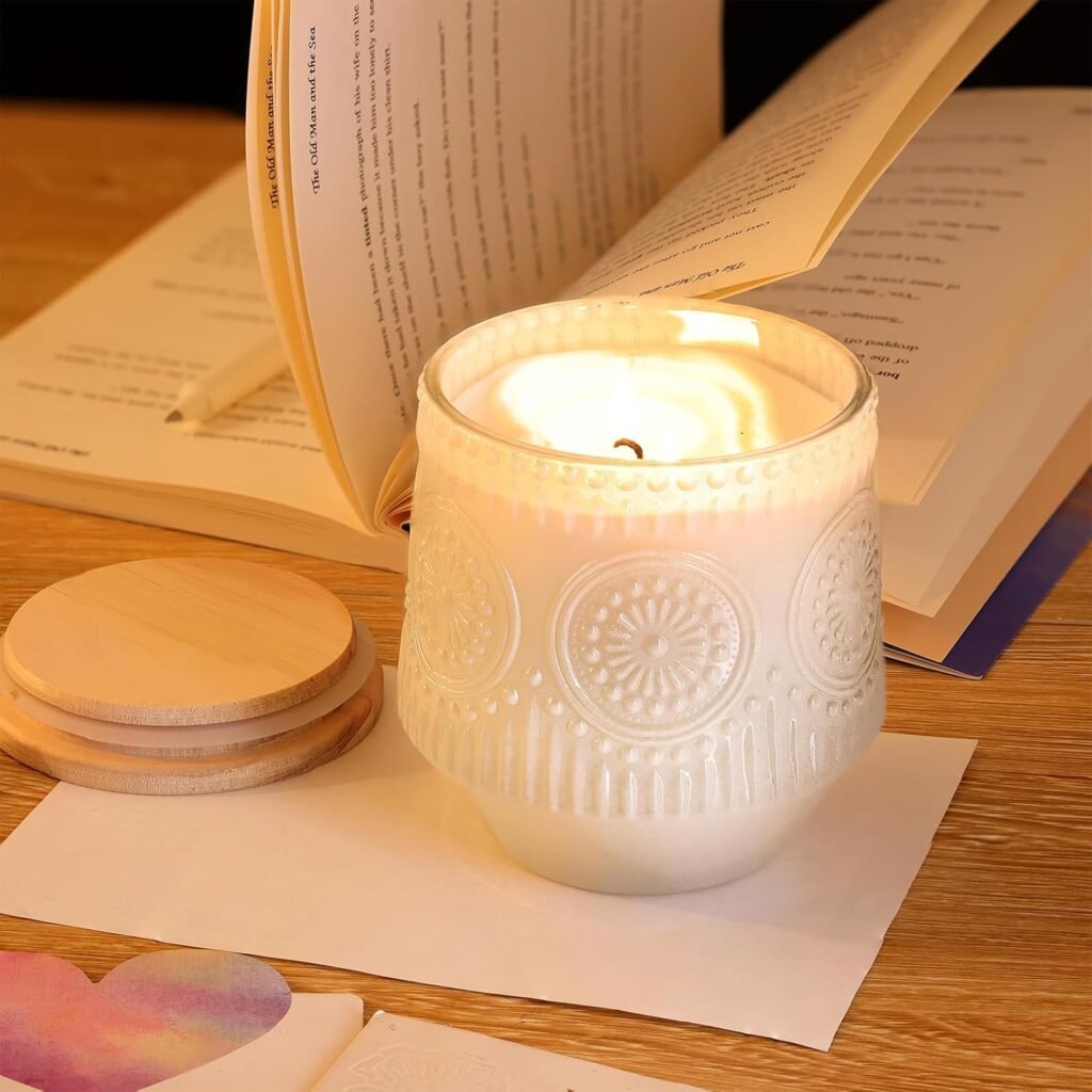 LAMORGIFT Pack Milky White Candle Jars for Making Candles- Large 13.5oz Glass Jars with Wooden Lids and Labels, Empty Candle Jars, Candle Containers Vessels for Candle Making Supplies LAMORGIFT Pack Milky White Candle Jars for Making Candles- Large 13.5oz Glass Jars with Wooden Lids and Labels, Empty Candle Jars, Candle Containers Vessels for Candle Making Supplies