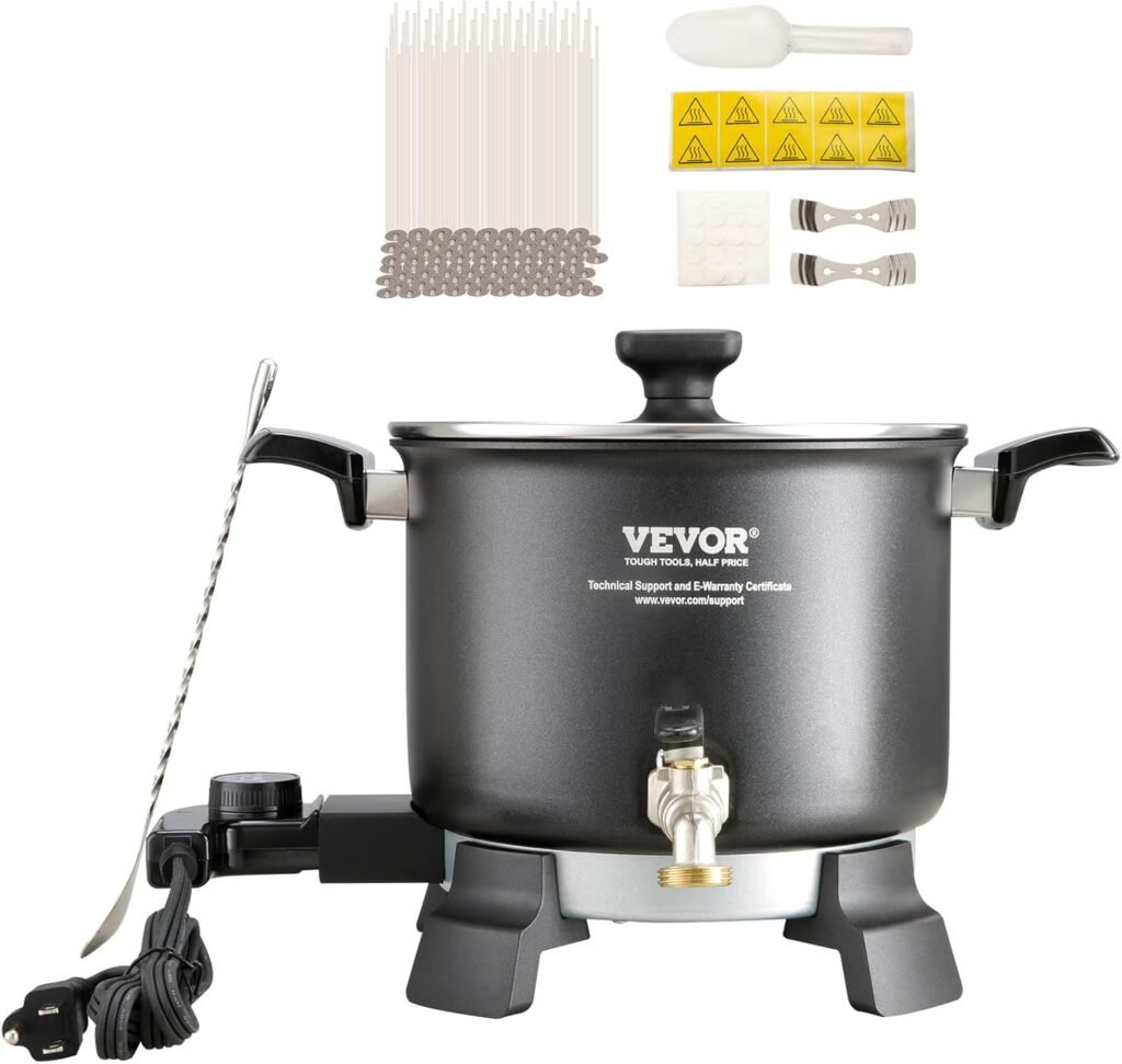VEVOR 8Lbs Wax Melter for Candle Making, Large Electric Wax Melting Pot, 4-Level Temperature Control, Easy Pour Spout Easy Clean for Candle Soap Cream Beauty Bulk Production Business or Home ASIN VEVOR 8Lbs Wax Melter for Candle Making, Large Electric Wax Melting Pot, 4-Level Temperature Control, Easy Pour Spout Easy Clean for Candle Soap Cream Beauty Bulk Production Business or Home ASIN