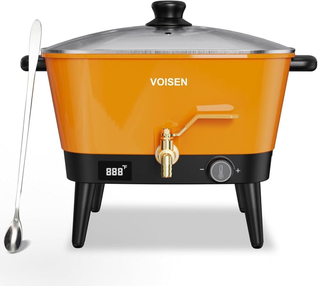 VOISEN Wax Melter for Candle Making, Electric Non-Stick Wax Melter Holds 8Qts of Wax,Soy Wax for or Soap Business Candle Making with Heat Resistant Handle Brass Spout,Temp Control (Black) VOISEN Wax Melter for Candle Making, Electric Non-Stick Wax Melter Holds 8Qts of Wax,Soy Wax for or Soap Business Candle Making with Heat Resistant Handle Brass Spout,Temp Control (Black)