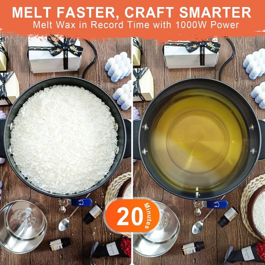 Leerie 12Lbs Digital Wax Melter for Candle Making - D6 Candle Wax Melting Pot with Accurate Temperature Control Heating Core Brass Spout for DIY Home Business Candle Maker Leerie 12Lbs Digital Wax Melter for Candle Making - D6 Candle Wax Melting Pot with Accurate Temperature Control Heating Core Brass Spout for DIY Home Business Candle Maker
